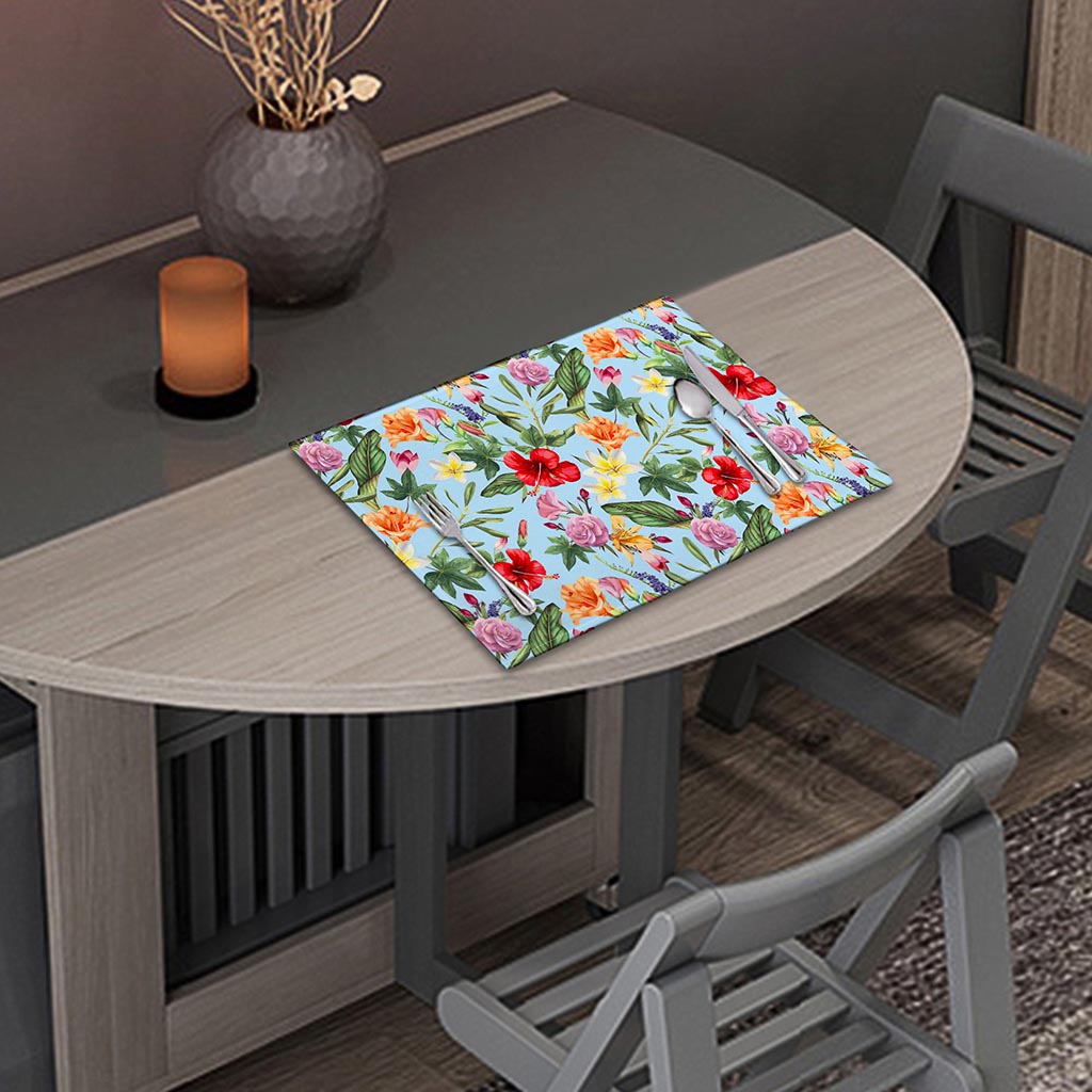 Hibiscus Flower Floral Pattern Print Placemat