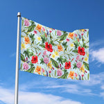 Hibiscus Flower Floral Pattern Print Polyester Flag