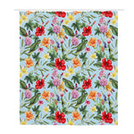 Hibiscus Flower Floral Pattern Print Polyester Shower Curtain