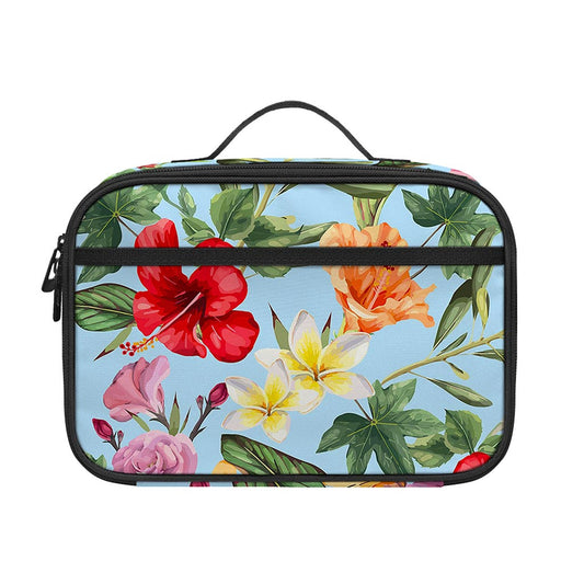 Hibiscus Flower Floral Pattern Print Portable Lunch Bag