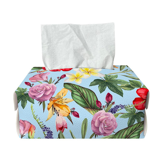 Hibiscus Flower Floral Pattern Print Rectangle Tissue Box Cover