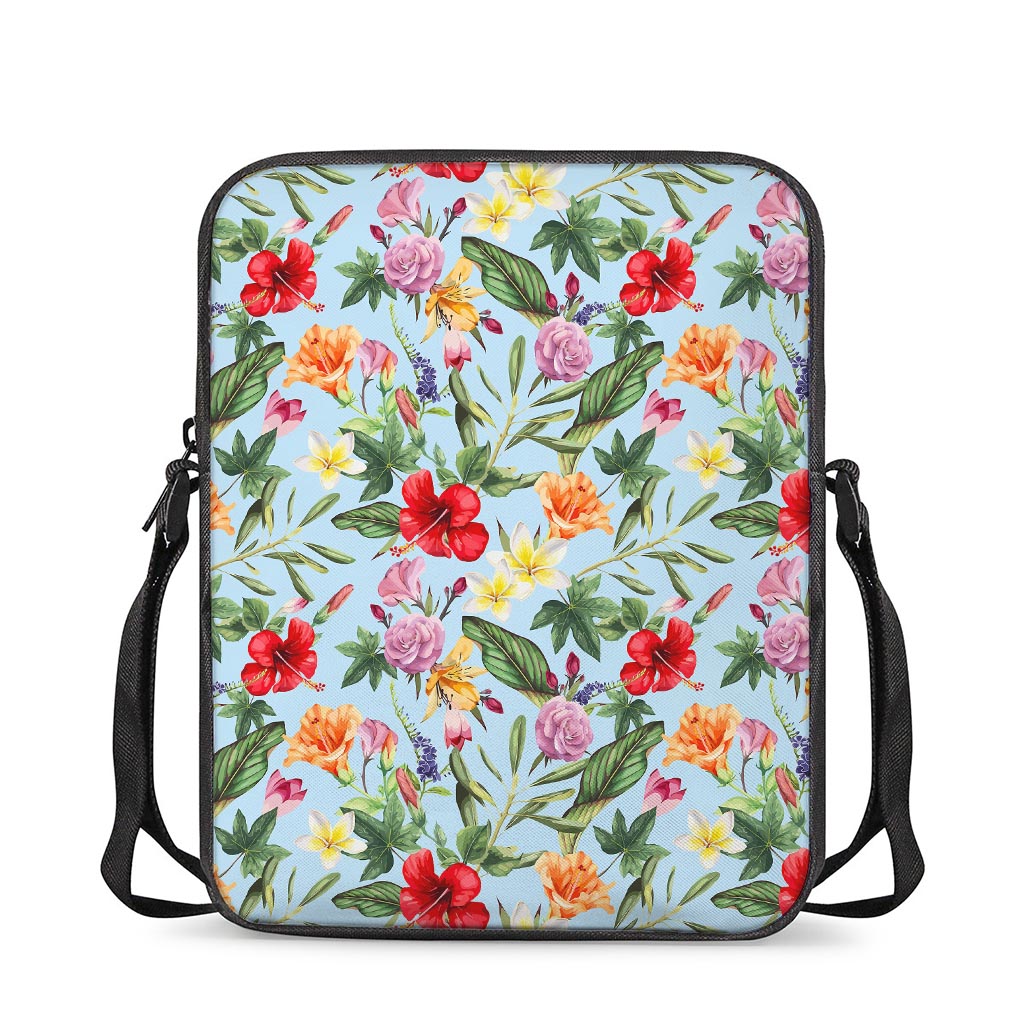Hibiscus Flower Floral Pattern Print Rectangular Crossbody Bag