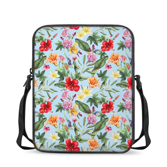 Hibiscus Flower Floral Pattern Print Rectangular Crossbody Bag