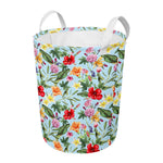 Hibiscus Flower Floral Pattern Print Round Laundry Basket