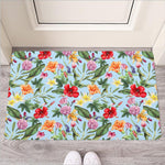 Hibiscus Flower Floral Pattern Print Rubber Doormat
