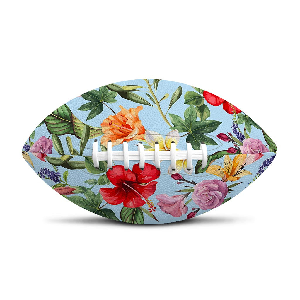 Hibiscus Flower Floral Pattern Print Rugby Ball