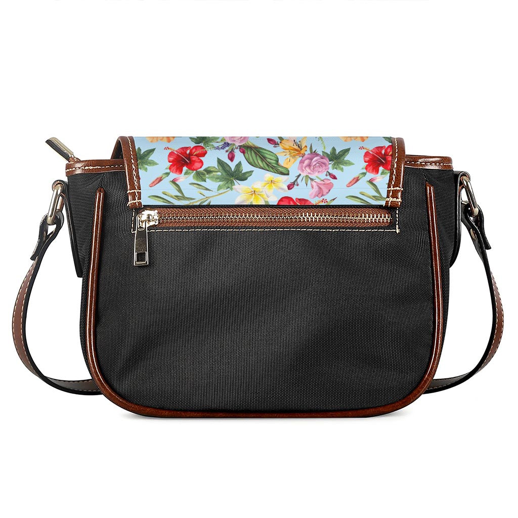 Hibiscus Flower Floral Pattern Print Saddle Bag