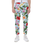Hibiscus Flower Floral Pattern Print Scuba Joggers