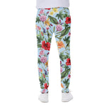 Hibiscus Flower Floral Pattern Print Scuba Joggers