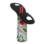 Hibiscus Flower Floral Pattern Print Single Neoprene Wine Tote