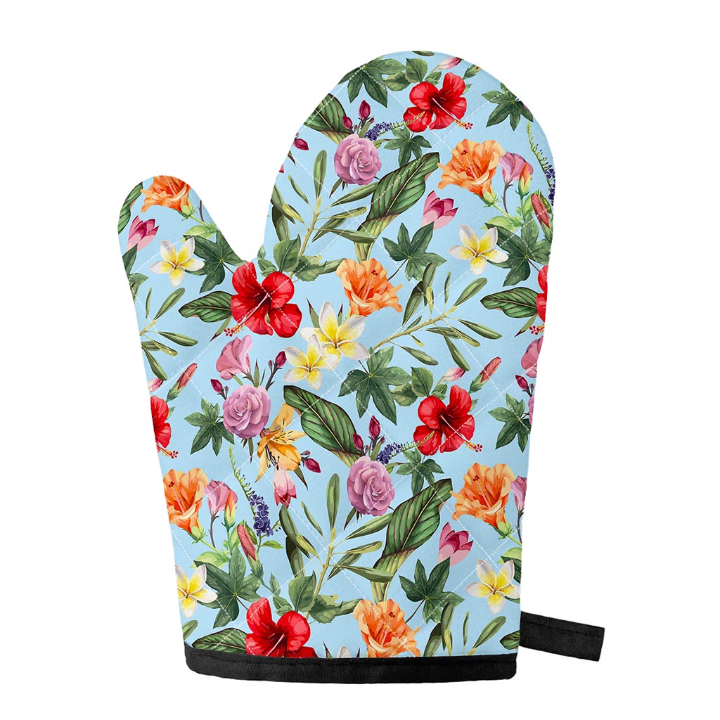 Hibiscus Flower Floral Pattern Print Single Oven Mitt