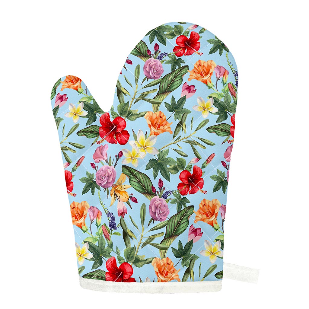 Hibiscus Flower Floral Pattern Print Single Oven Mitt