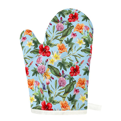 Hibiscus Flower Floral Pattern Print Single Oven Mitt