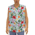 Hibiscus Flower Floral Pattern Print Sleeveless Baseball Jersey