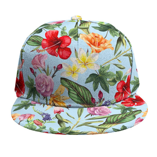 Hibiscus Flower Floral Pattern Print Snapback Cap