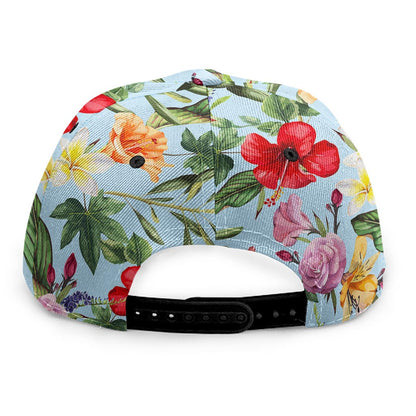 Hibiscus Flower Floral Pattern Print Snapback Cap