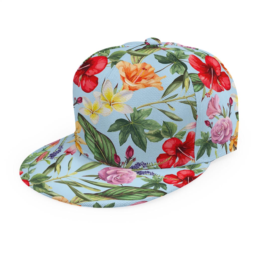 Hibiscus Flower Floral Pattern Print Snapback Cap