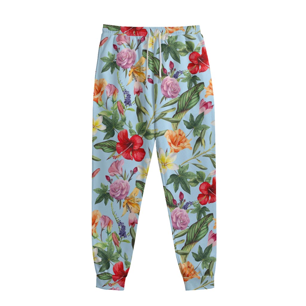 Hibiscus Flower Floral Pattern Print Sweatpants