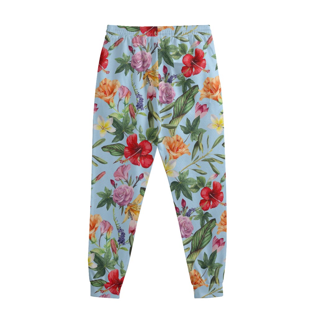Hibiscus Flower Floral Pattern Print Sweatpants