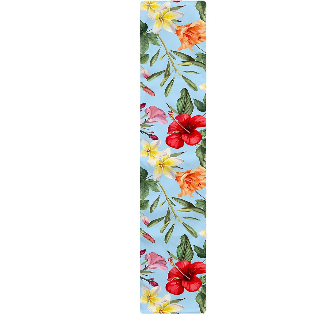 Hibiscus Flower Floral Pattern Print Table Runner