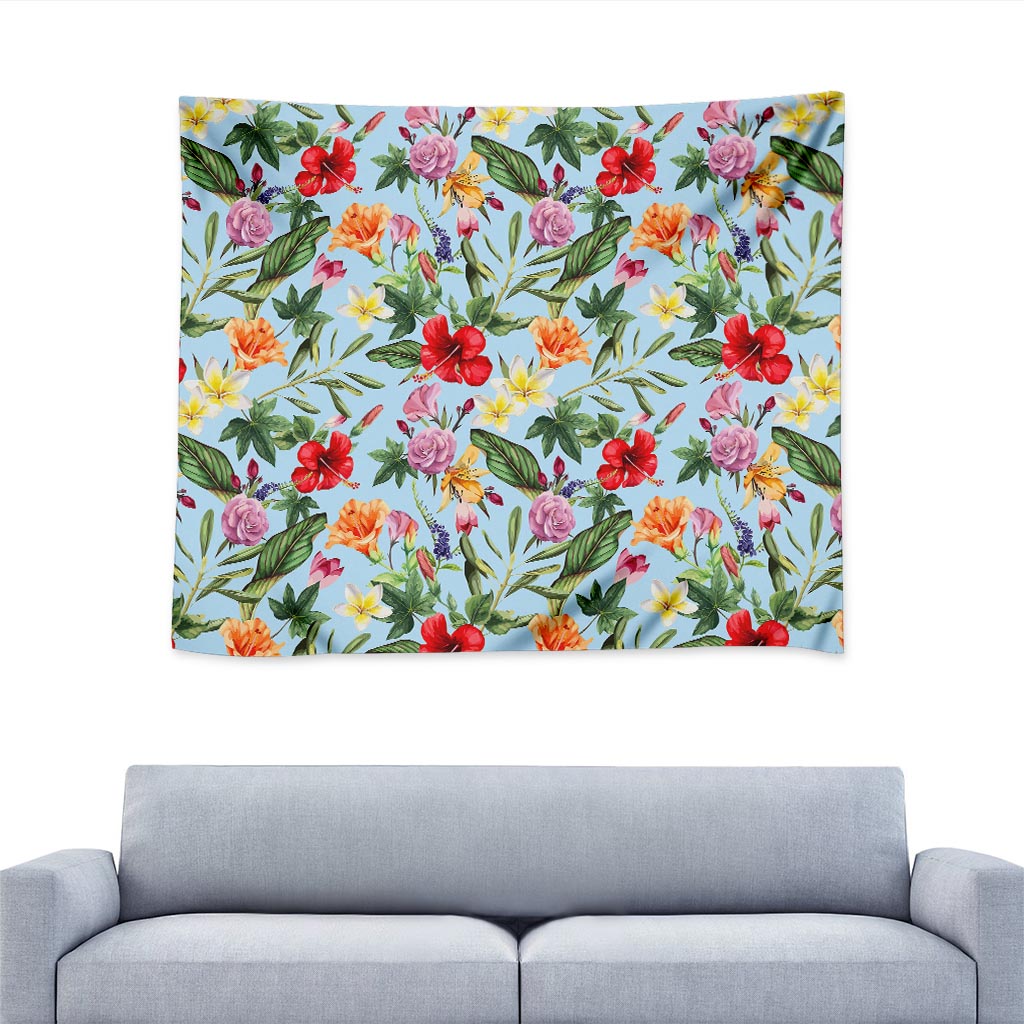 Hibiscus Flower Floral Pattern Print Tapestry