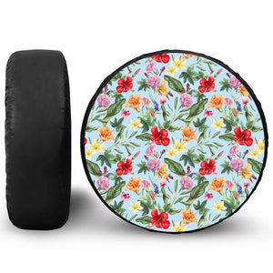 Hibiscus Flower Floral Pattern Print Tire Cover