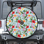 Hibiscus Flower Floral Pattern Print Tire Cover With Camera Hole