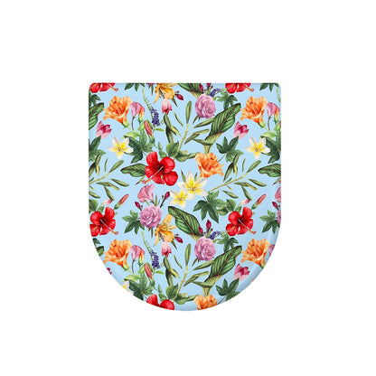 Hibiscus Flower Floral Pattern Print Toilet Lid Cover