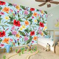Hibiscus Flower Floral Pattern Print Wall Sticker