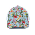 Hibiscus Flower Floral Pattern Print White Mesh Trucker Hat