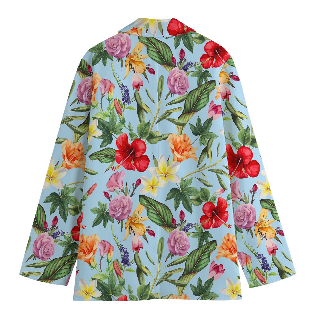 Hibiscus Flower Floral Pattern Print Women's Blazer