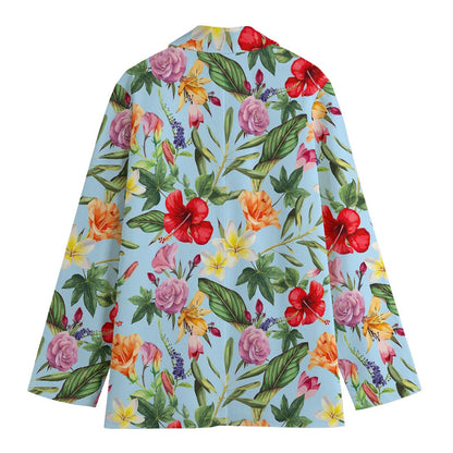 Hibiscus Flower Floral Pattern Print Women's Blazer