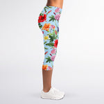 Hibiscus Flower Floral Pattern Print Women's Capri Leggings