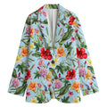 Hibiscus Flower Floral Pattern Print Women's Cotton Blazer