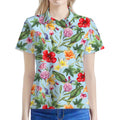 Hibiscus Flower Floral Pattern Print Women's Polo Shirt