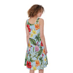 Hibiscus Flower Floral Pattern Print Women's Sleeveless Dress