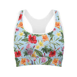 Hibiscus Flower Floral Pattern Print Women's Sports Bra