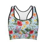Hibiscus Flower Floral Pattern Print Women's Sports Bra