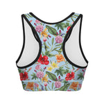 Hibiscus Flower Floral Pattern Print Women's Sports Bra