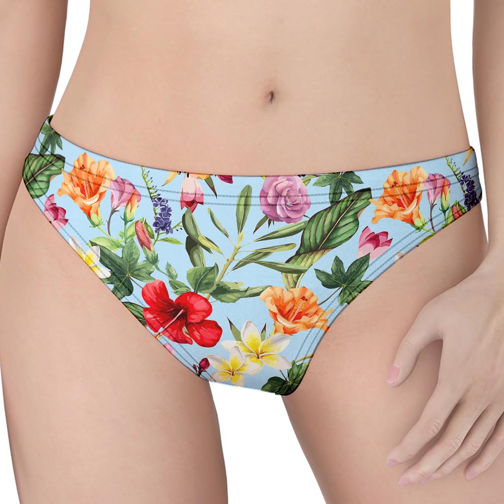 Hibiscus Flower Floral Pattern Print Women's Thong