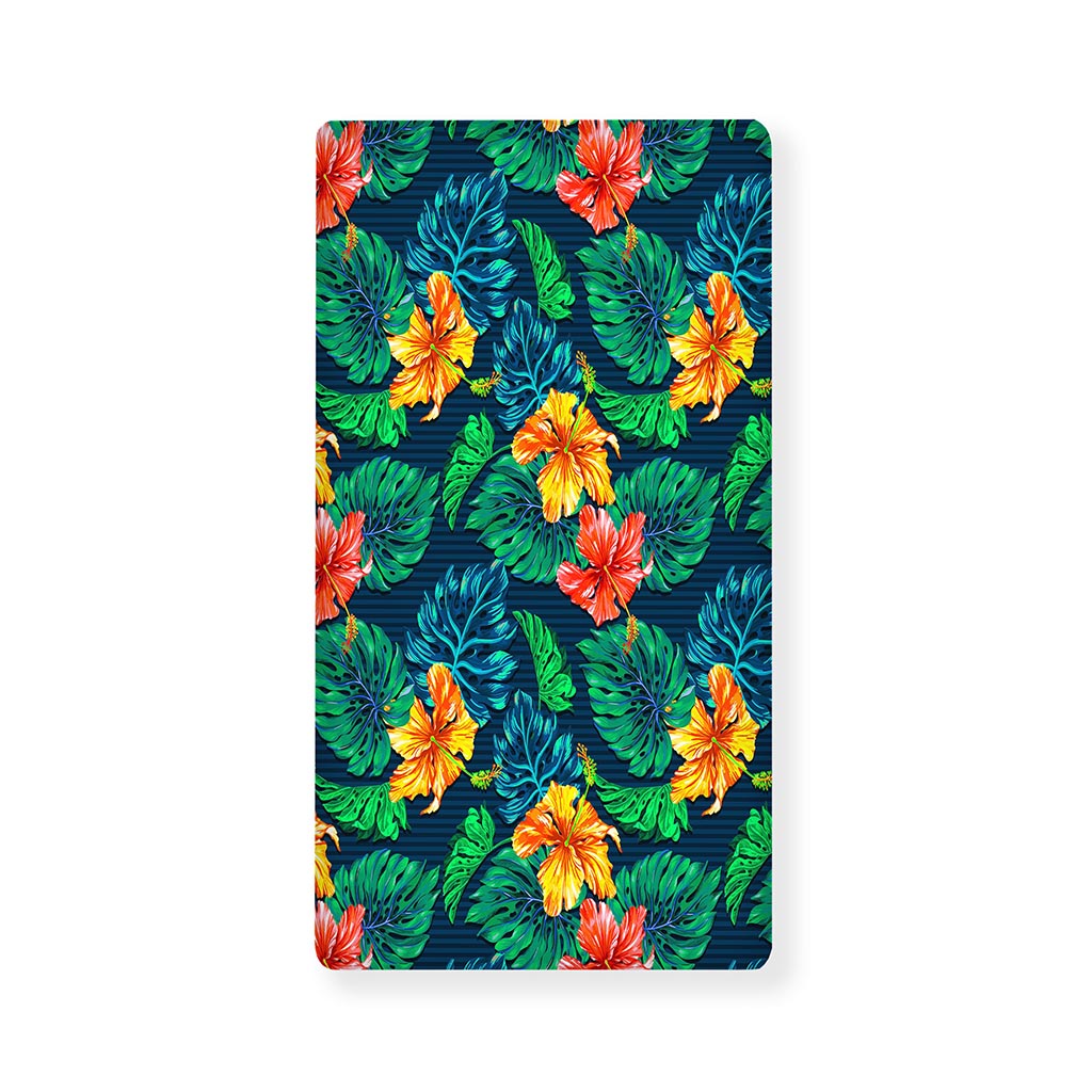 Hibiscus Monstera Hawaii Pattern Print Baby Crib Sheet