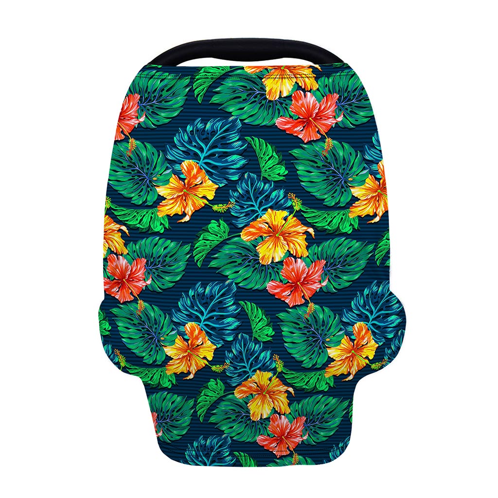 Hibiscus Monstera Hawaii Pattern Print Baby Seat Cover