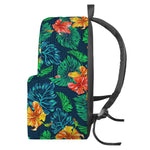 Hibiscus Monstera Hawaii Pattern Print Backpack