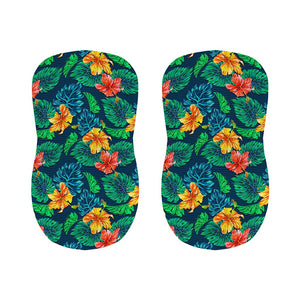 Hibiscus Monstera Hawaii Pattern Print Bar Stool Covers