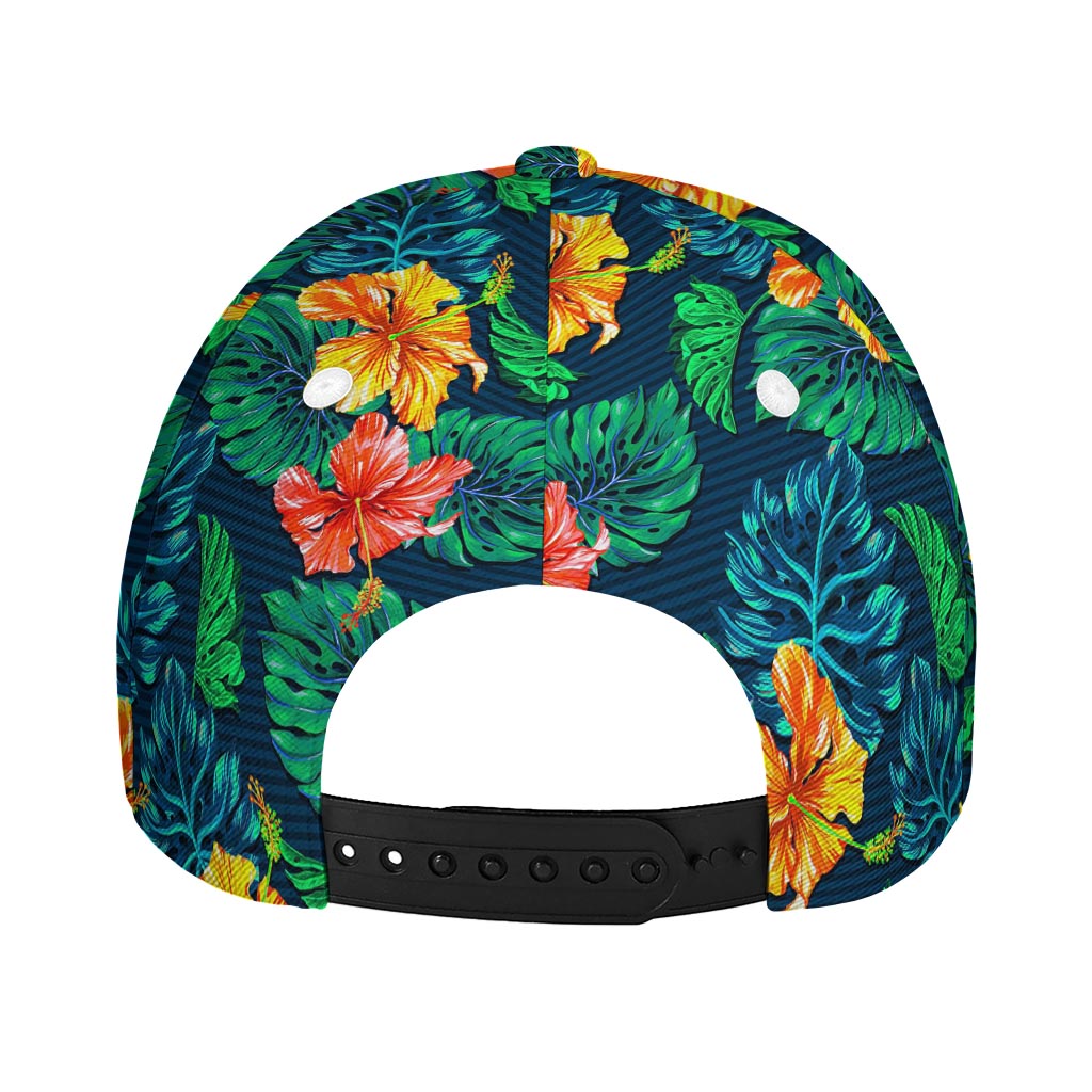 Hibiscus Monstera Hawaii Pattern Print Baseball Cap