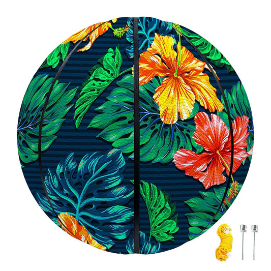 Hibiscus Monstera Hawaii Pattern Print Basketball