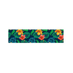 Hibiscus Monstera Hawaii Pattern Print Bed Runner