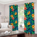 Hibiscus Monstera Hawaii Pattern Print Dimout Grommet Curtains