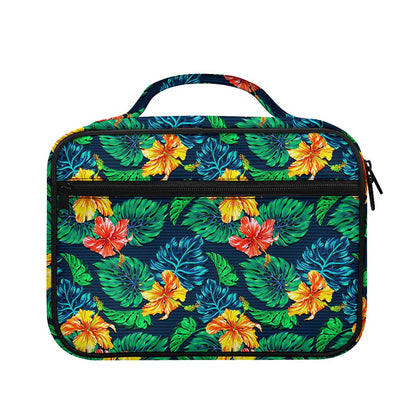 Hibiscus Monstera Hawaii Pattern Print Briefcase Bible Bag