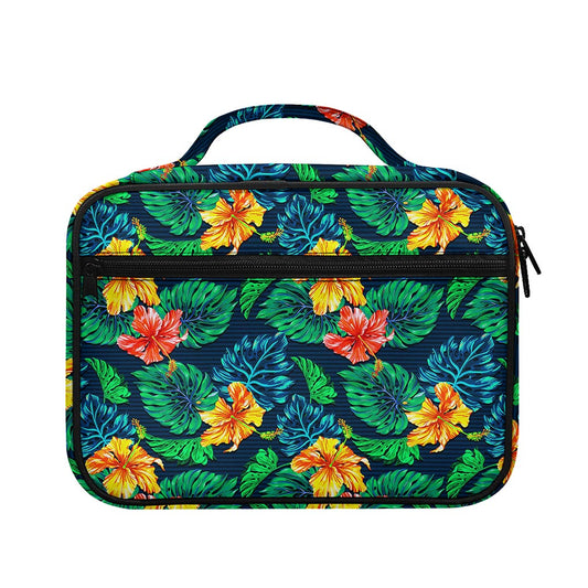 Hibiscus Monstera Hawaii Pattern Print Briefcase Bible Bag